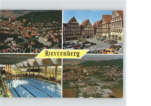 Herrenberg Gaeu Ansichten Fachwerk Schwimmbad Kat. Herrenberg