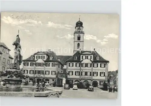 Bad Mergentheim Marktplatz Brunnen Autos Kat. Bad Mergentheim