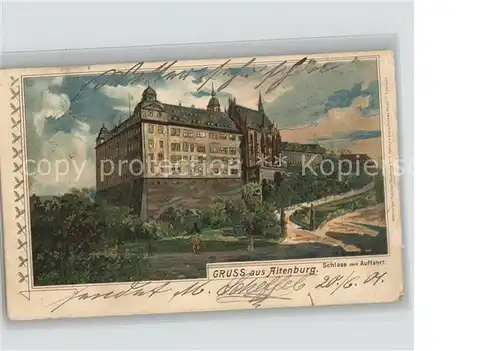Altenburg Thueringen Schloss mit Auffahrt / Altenburg /Altenburger Land LKR