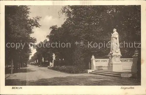 Berlin Siegesallee mit Marmordenkmal Statue Kat. Berlin