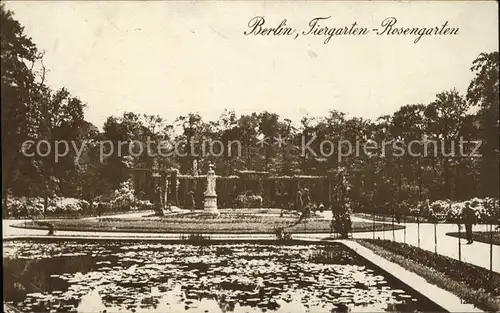 Berlin Rosengarten im Tiergarten Denkmal der Kaiserin Statue Teich Kat. Berlin