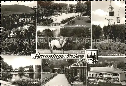 Braunlage Pony Post Wurmberg Seilbahn Kurhaus Wandelhalle Kurpark Schwanenteich Hoehenluftkurort Kat. Braunlage Harz