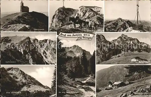 Bergen Chiemgau Taborkapelle Packesel Koenigskreuz Gipfelkreuz Bruendling Alm Hocherb Wanderweg Chiemgauer Alpen / Bergen /Traunstein LKR