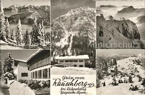 Ruhpolding Rauschberg Kabinenbahn Bergstation Bergrestaurant Wintersportplatz Bayerische Alpen Alpenpanorama Kat. Ruhpolding