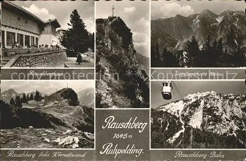 Ruhpolding Rauschberghaus Gipfelkreuz Sonntagshorn Rauschbergbahn Kabinenbahn Hoerndlwand Bayerische Alpen Kat. Ruhpolding