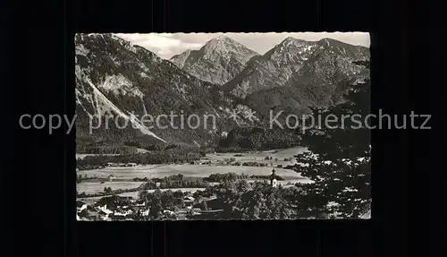 Ruhpolding Panorama mit Sonntagshorn und Reifelberg Chiemgauer Alpen Kat. Ruhpolding