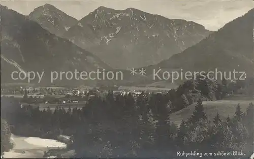 Ruhpolding Gesamtansicht vom schoenen Blick Chiemgauer Alpen Kat. Ruhpolding