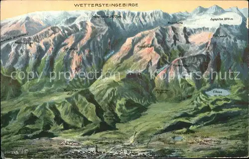 Garmisch Partenkirchen Panorama mit Wettersteingebirge Kat. Garmisch Partenkirchen