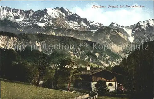 Partenkirchen Forsthaus Graseck mit Alpenblick Kat. Garmisch Partenkirchen