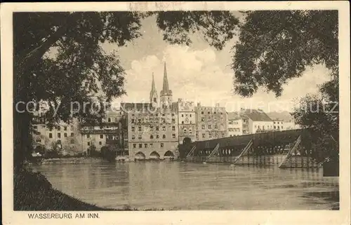 Wasserburg Inn Partie am Inn Bruecke Kirche Kat. Wasserburg a.Inn