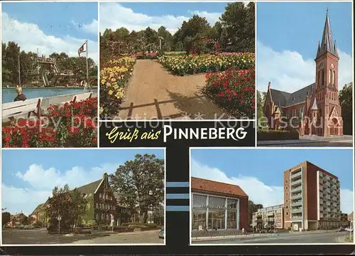 Pinneberg Badeanstalt Schwimmbad Rosengarten Christuskirche Kreishaus Friedrich Ebert Strasse Kat. Pinneberg