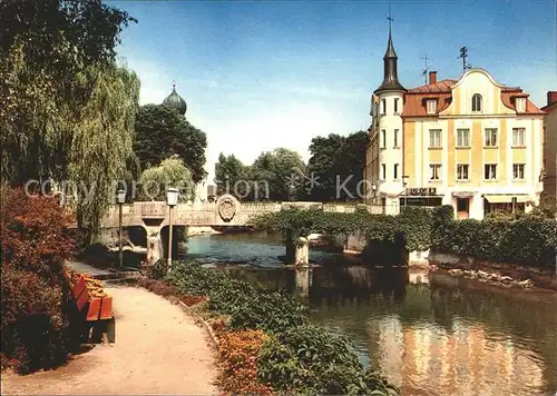 Fuerstenfeldbruck Uferweg an der Amper Bruecke Kat. Fuerstenfeldbruck