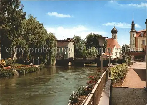 Fuerstenfeldbruck Partie an der Amper Kirchturm Kat. Fuerstenfeldbruck