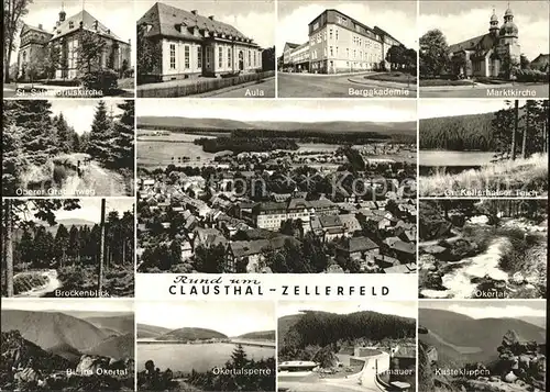 Clausthal Zellerfeld St. Salvatoriuskirche Grabenweg Brocken Okertalsperre Kaesteklippen Teich Marktkirche Bergakademie Aula Kat. Clausthal Zellerfeld