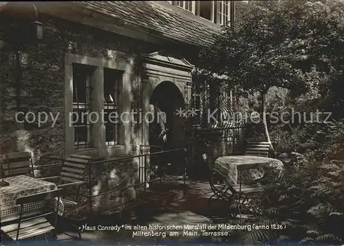 Miltenberg Main Haus Conrady im alten historischen Marstall der Mildenburg Terrasse Kat. Miltenberg