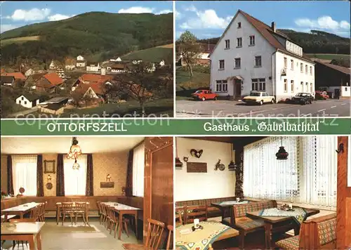 Ottorfszell Ortsansicht Gasthaus Pension Gabelbachtal Klappkarte Kat. Kirchzell