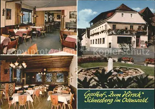 Schneeberg Unterfranken Gasthof Zum Hirsch Restaurant Klappkarte Kat. Schneeberg
