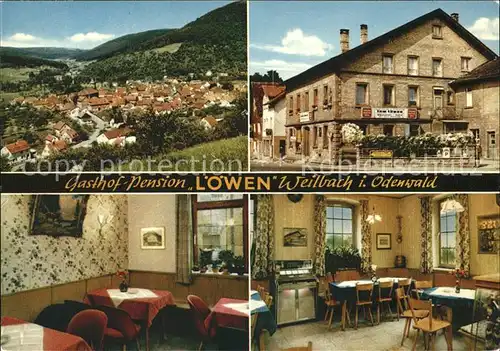 Weilbach Unterfranken im Odenwald Gesamtansicht Gasthof Pension Cafe Zum Loewen Kat. Weilbach