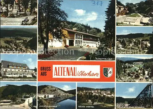 Altenau Harz Leuchtfontaene Kurhotel Cafe Okertalsperre Neues Viertel Schanze Gerlachsbach Kleine Oker Konzerthalle Kurmittelhaus Kat. Altenau