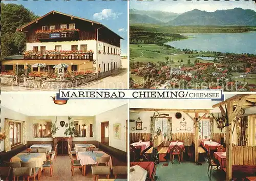 Chieming Chiemsee Cafe Restaurant Pension Marienbad Alpenpanorama / Chieming /Traunstein LKR