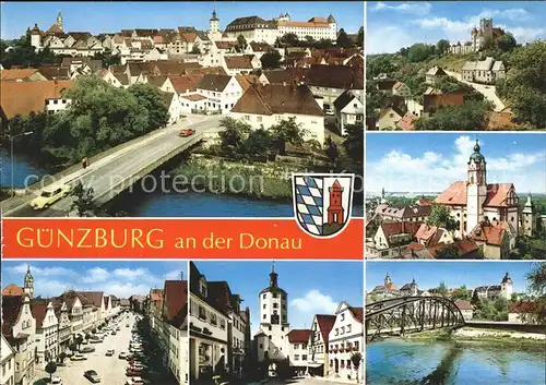 Guenzburg Donau Bruecke Schloss Marktplatz Untere Tor Frauenkirche Wappen Kat. Guenzburg