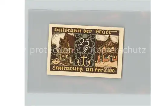 Lauenburg Elbe 25 Pfennig Gutschein Anker Scheibengucker Kat. Lauenburg  Elbe