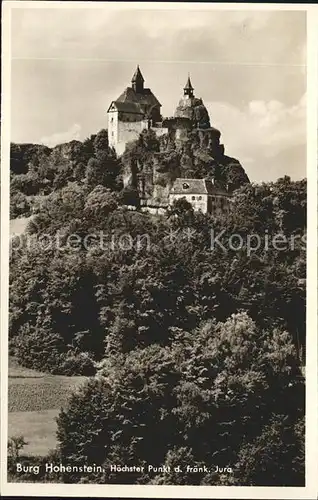 Fraenkische Schweiz Burg Hohenstein Hoechster Punkt Kat. Pottenstein