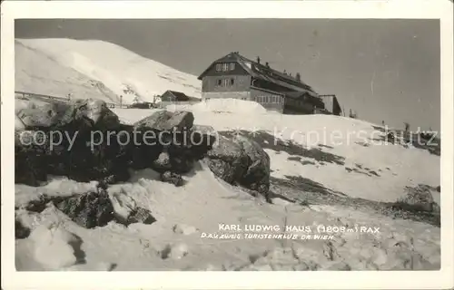 Kapellen Steiermark Karl Ludwig Haus Schutzhuette Touristenhaus Rax Noerdliche Kalkalpen Kat. Kapellen Muerz