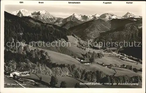 Ramsau Berchtesgaden Berggasthaus Zipfhaeusl am Sooleleitungsweg Wanderweg Alpenpanorama Kat. Ramsau b.Berchtesgaden
