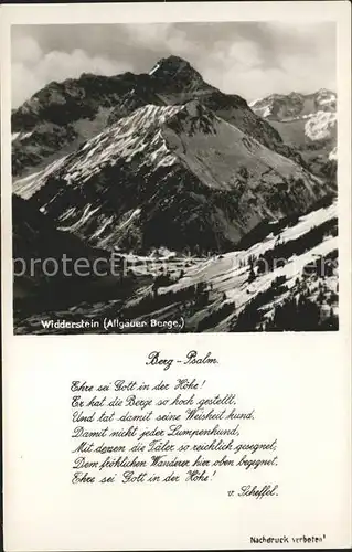 Mittelberg Vorarlberg Widderstein Gebirgspanorama Allgaeuer Alpen Bergpsalm v. Scheffel Kat. Mittelberg