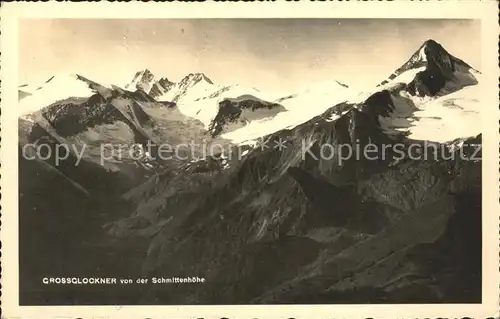 Schmittenhoehe Panorama Blick vom Berghotel zum Grossglockner Gletscher Hohe Tauern Kat. Zell am See