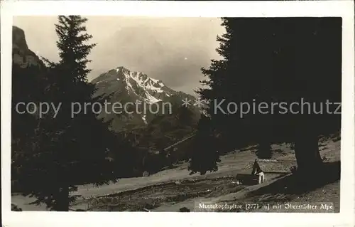 Imst Tirol Muttekopfspitze mit Oberstaedter Alpe Almhuette Lechtaler Alpen Kat. Imst