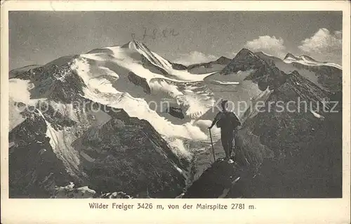 Stubaital Wilder Freiger Blick von der Mairspitze Stubaier Alpen Bergsteiger Kat. Neustift im Stubaital