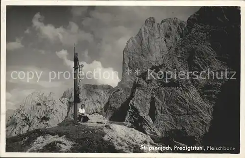 Stripsenjoch Wegekreuz Predigtstuhl Fleischbank Bergwandern Kaisergebirge Kat. Wildermieming