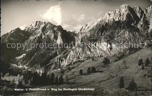 Muehlbach Hochkoenig Wetterwand Manndlwand Weg ins Riedingtal Berchtesgadener Alpen Kat. Muehlbach am Hochkoenig