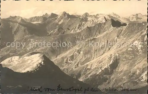 St Anton Arlberg Blick vom Stanskogel Lechtaler Alpen zu den Allgaeuer Alpen Kat. St. Anton am Arlberg