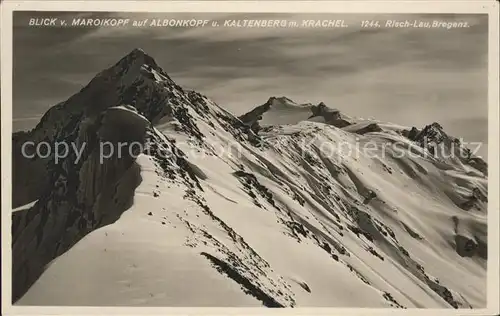 Stuben Vorarlberg Blick vom Maroikopf auf Albonkopf Kaltenberg Krachel Alpenpanorama Kat. Kloesterle