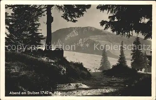 Gunzesried Tourengebiet Gunzesrieder Tal Abend am Stuiben Allgaeuer Alpen Kat. Blaichach