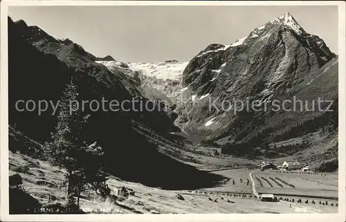 Lisensertal Panorama mit Alpengasthof Lisens Kat. Sellrain