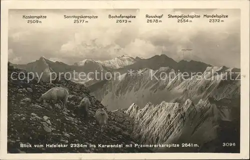 Innsbruck Blick vom Hafelekar ins Karwendel mit Praxmarerkarspitze Alpenpanorama Kat. Innsbruck