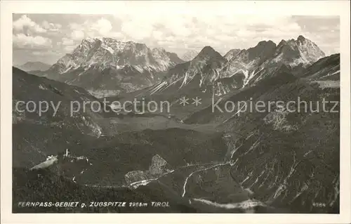 Reutte Tirol Fernpassgebiet gegen Zugspitze Wettersteingebirge Alpenpanorama Kat. Reutte