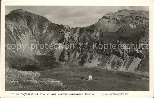 Padasterjoch Padasterjochhaus mit Wasenwandspitze und Kesselspitze oetztaler Alpen Kat. Neustift im Stubaital