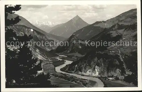 Landeck Tirol Panorama Blick ins Inntal Kat. Landeck