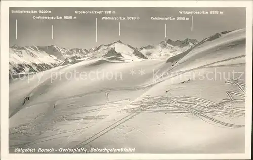 Gerlos Skigebiet Ronach Gerlosplatte Salzachgeierabfahrt Gebirgspanorama Kat. Gerlos