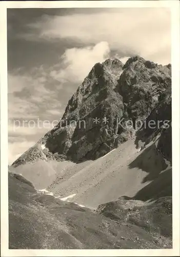 Wenns Pitztal Tirol Steinmandlgipfel Heiterwandgruppe Blick von der Anhalterhuette Berghuette Lechtaler Alpen Kat. Wenns