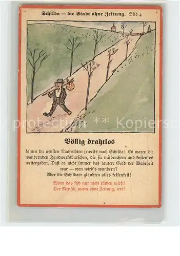 Schilda Stadt ohne Zeitung Bayerischer Anzeiger Voellig drahtlos Kat. Schilda