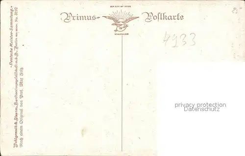 Blomberg Lippe Kuenstlerkarte Prof. Mar Fritz Nr.3192 Kat. Blomberg