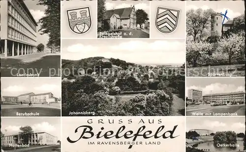 Bielefeld Wappen Oetkerhalle Hallenbad Berufsschule Sparrenburg Kat. Bielefeld