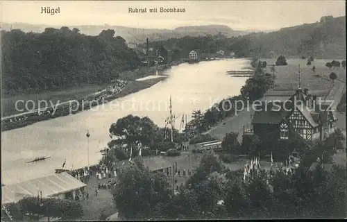 Huegel Essen Ruhrtal mit Bootshaus Kat. Essen