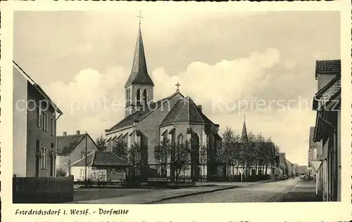 Friedrichsdorf Westfalen Dorfpartie Kirche Kat. Guetersloh